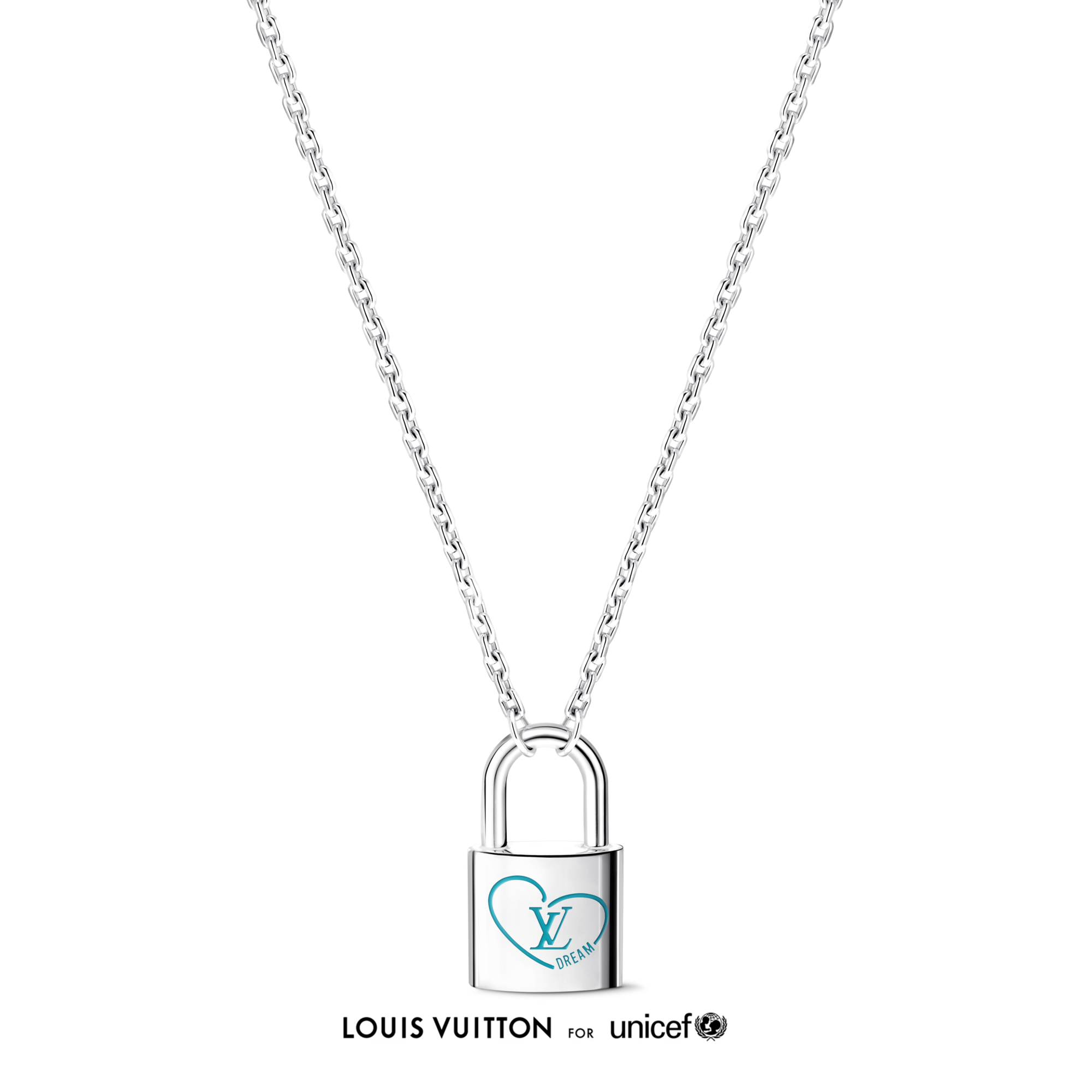 Silver Lockit x Felix Pendant, Sterling Silver and Blue Lacquer